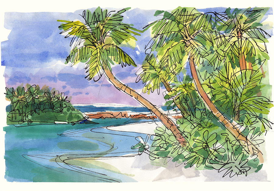 One-Foot-Island, Aitutaki Painting by Judith Kunzle
