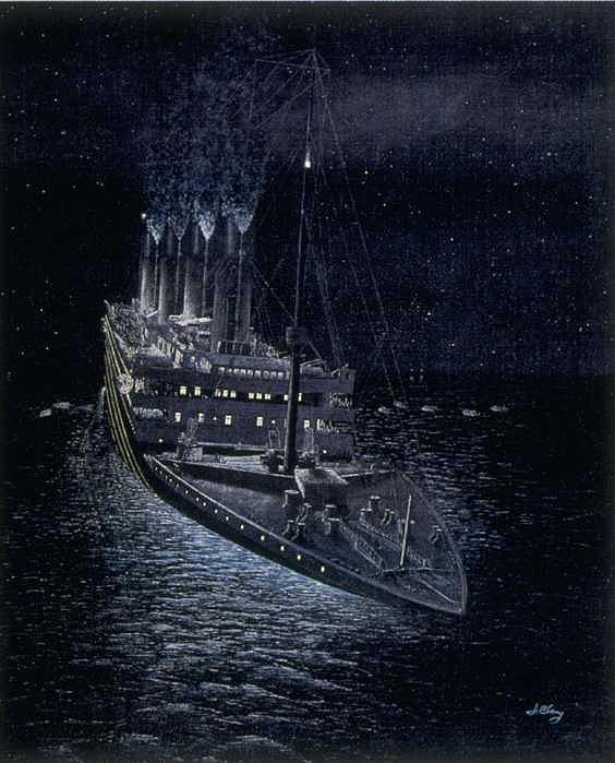 Titanic Painting - One forty am Titanic Time by Jim Clary