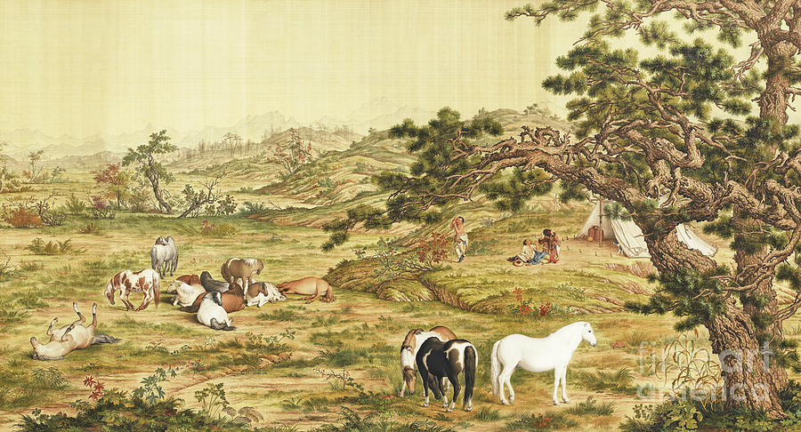 100 horses chinese painting