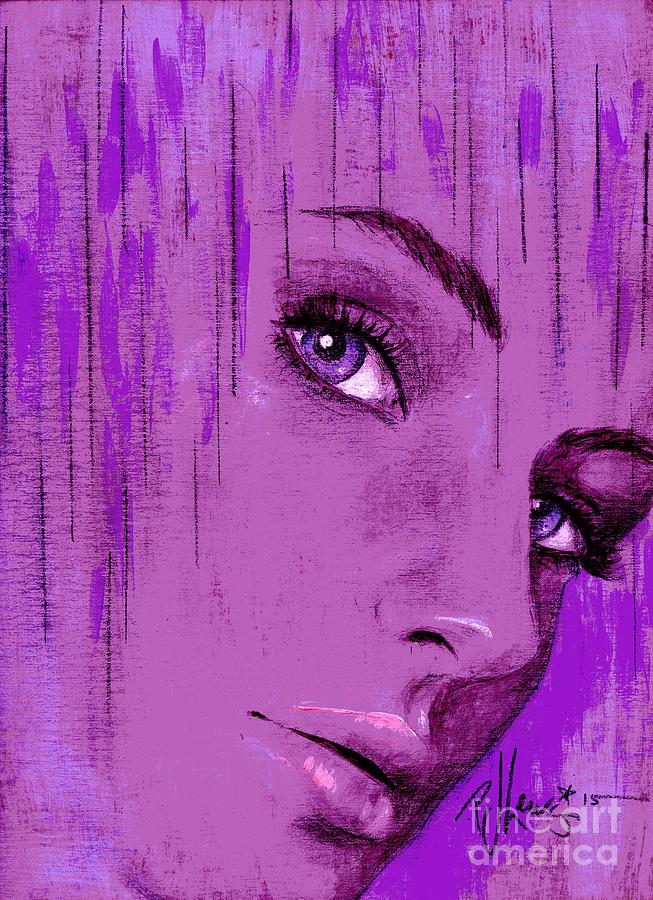 Purple Painting - One Last Look Back by PJ Lewis