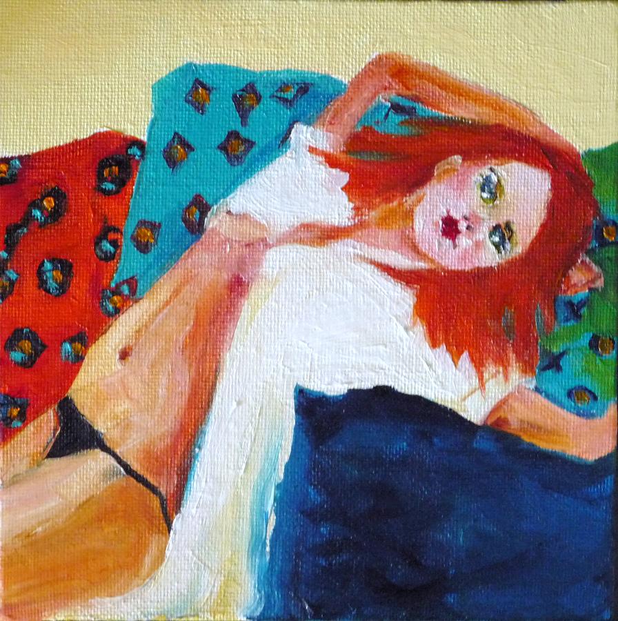 Figurative Painting - One Lazy Afternoon by Irit Bourla Figurative Painting - One Lazy Afternoon by Irit Bourla