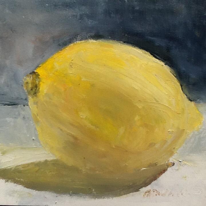 One lemon Painting by Bobbie Frederickson