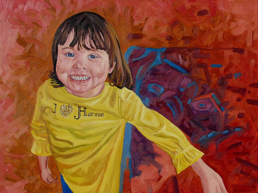 Impressionism Painting - One Little Girl by Phil Chadwick