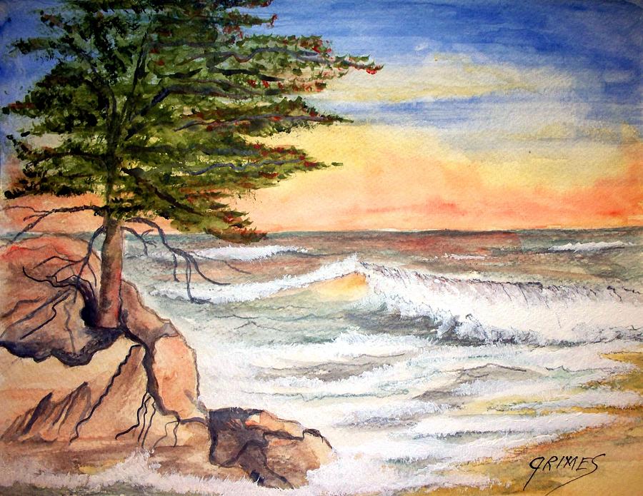 One Lone Tree Painting by Carol Grimes