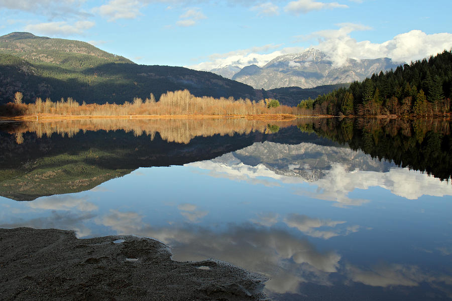 Landscape Photograph - One mile lake reflection Pemberton B.C Canada by Pierre Leclerc Photography