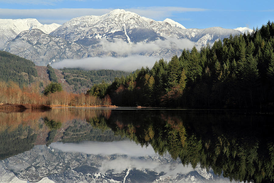 Mountain Photograph - One Mile Lake reflection Pemberton by Pierre Leclerc Photography