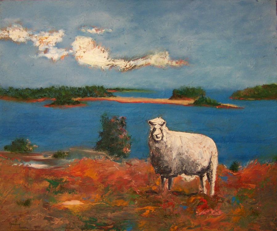 One of His Sheep Painting by Scott Spencer One of His Sheep Painting by Scott Spencer
