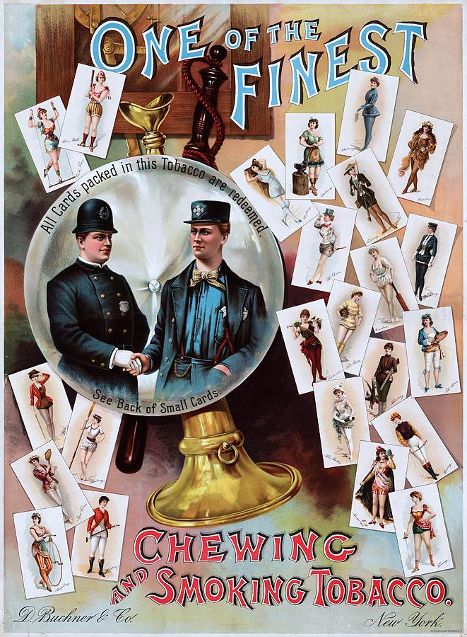One of the finest, advertising poster for tobacco collecting cards, ca. 1890 Painting by Vincent Monozlay