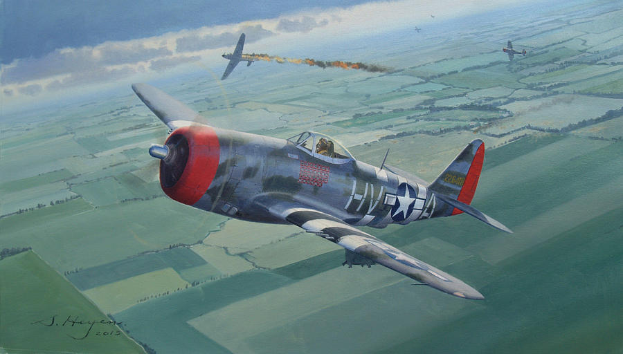 P-47 Painting - One of the last by Steven Heyen