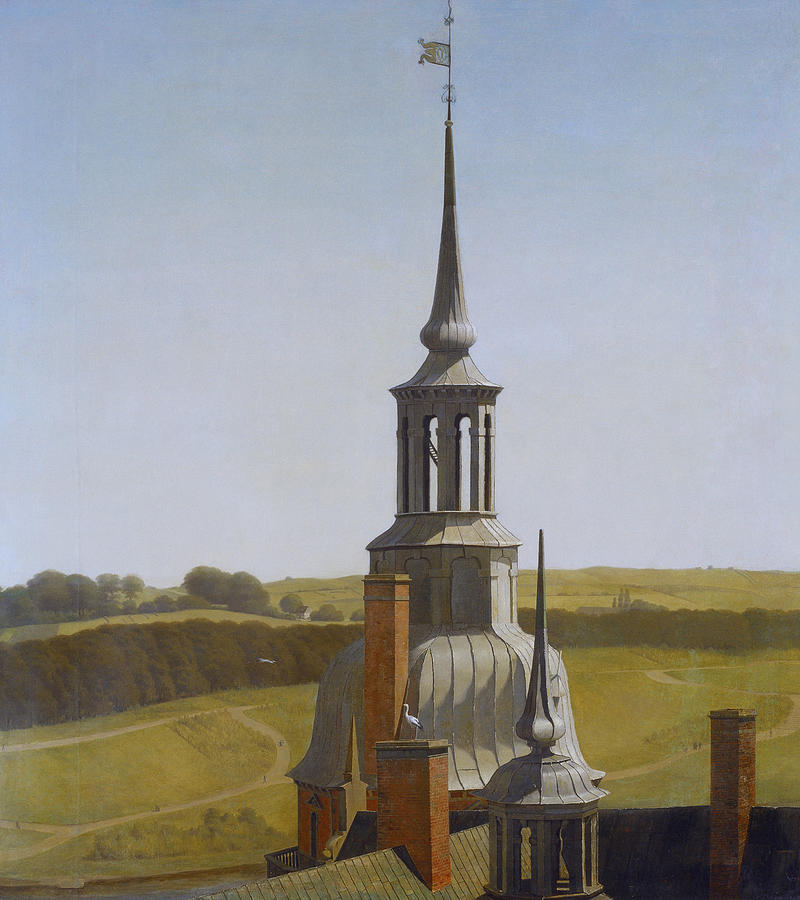 One of the Small Towers on Frederiksborg Castle Painting by Christen Kobke