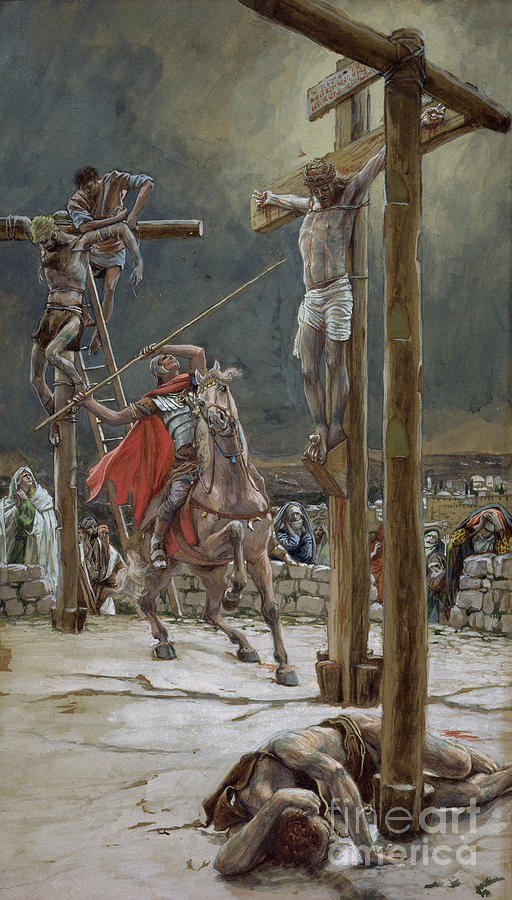 Jesus Christ Painting - One of the Soldiers with a Spear Pierced His Side by Tissot by Tissot