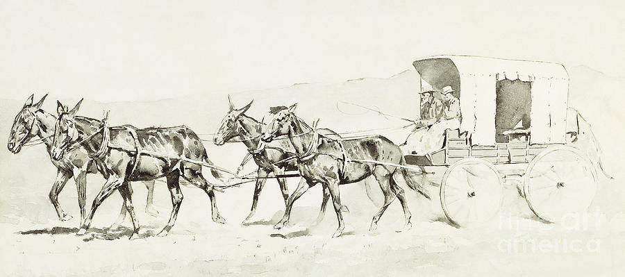 One of Williamsons Stages Drawing by Frederic Remington