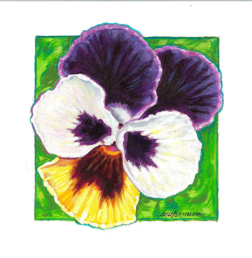 One Pansy for Marti Painting by John Lautermilch
