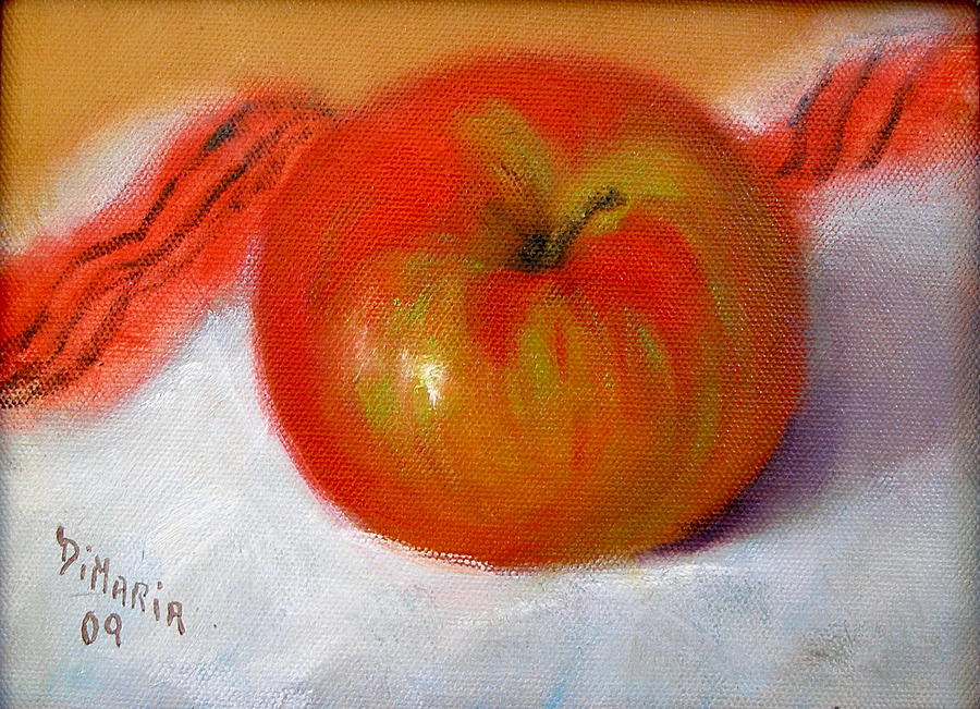 One Red and Green Apple Painting by Donelli  DiMaria
