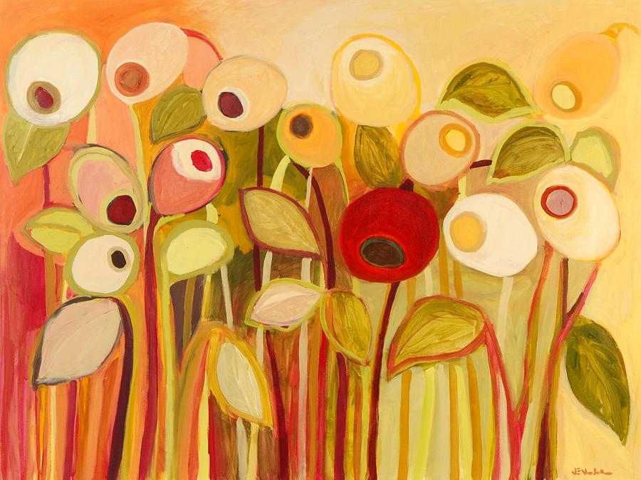 Floral Painting - One Red Posie by Jennifer Lommers