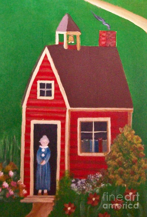 The Little Red School House Painting by Jean Miller