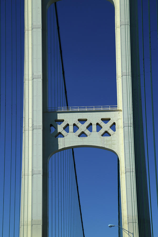 One Tower Mackinac Bridge Photograph by Mary Bedy