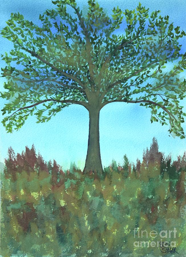 One Tree Painting by Barrie Stark