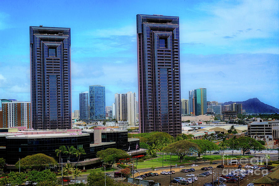 Honolulu Photograph - One Waterfront Towers in Honolulu by Sue Melvin