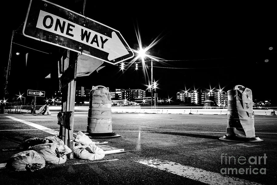 One Way Black/White Photograph by Asa James
