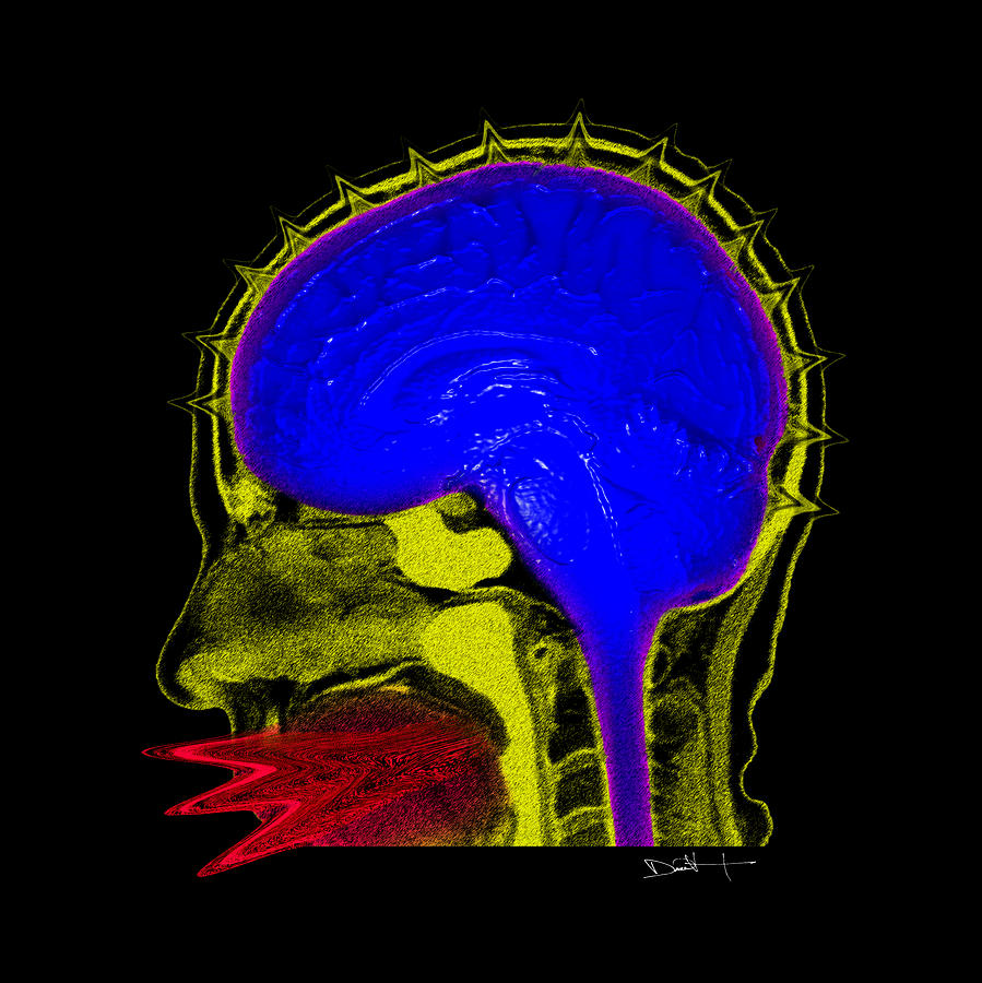 One-Way Conversation -- Digital Art From an MRI Scan of a Human Head Digital Art by Darin Volpe