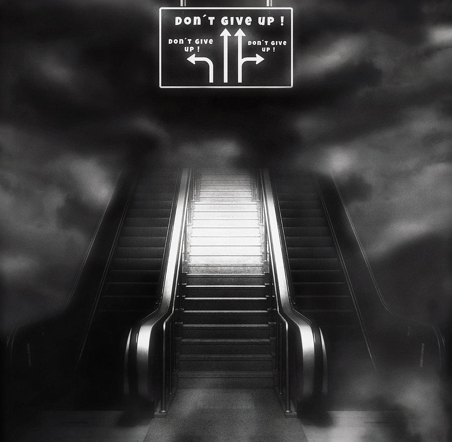 Black And White Digital Art - One Way by Jacky Gerritsen Black And White Digital Art - One Way by Jacky Gerritsen