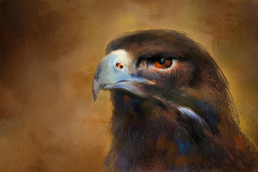 Eagle Painting - One White Feather by Jai Johnson
