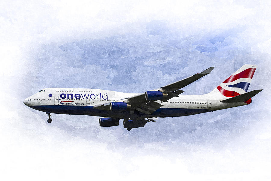 London Photograph - Oneworld Boeing 747 Art #1 by David Pyatt
