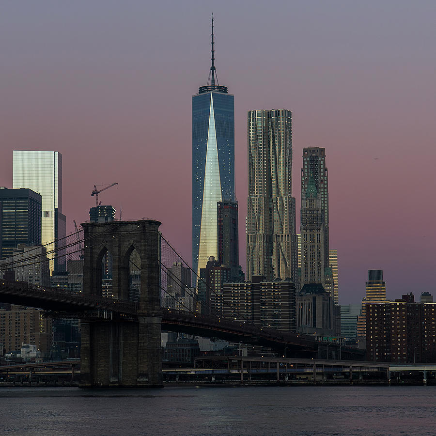 One World Trade and Brooklyn Bridge Photograph by Daniel Hults - Fine ...