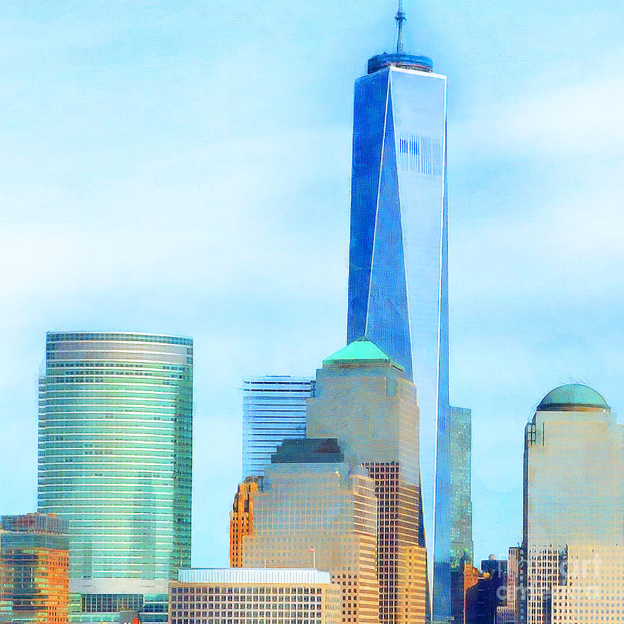 One World Trade Center Lower Manhatten New York Skyline 20180506 square Photograph by Wingsdomain Art and Photography
