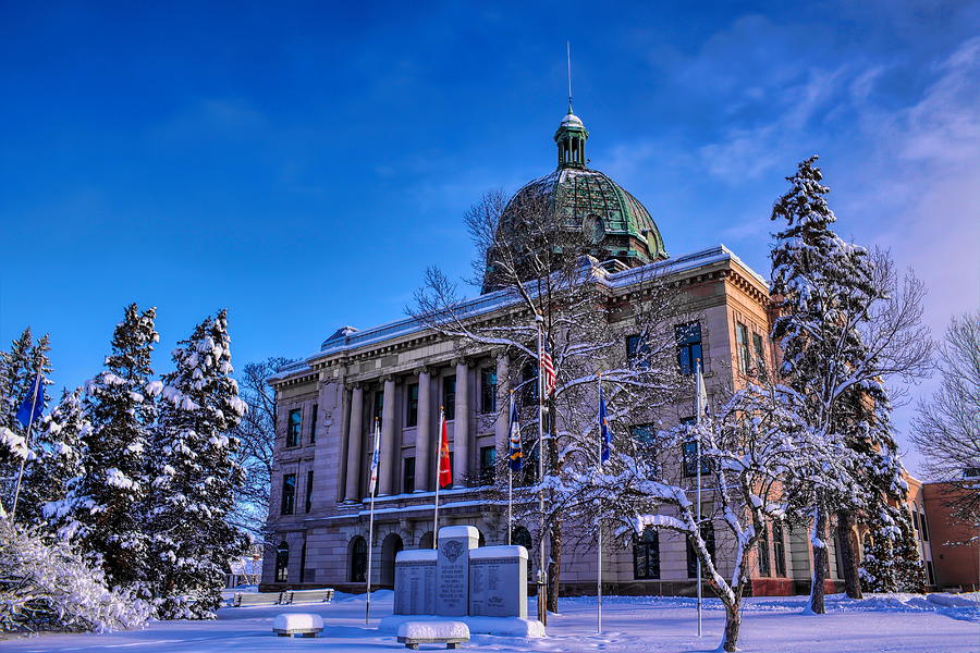 Oneida County Courthouse In Winter Photograph by Dale Kauzlaric