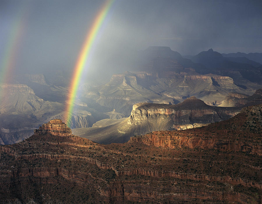 Grand Canyon National Park Photograph - ONeill Butte Rainbow by Mike Buchheit
