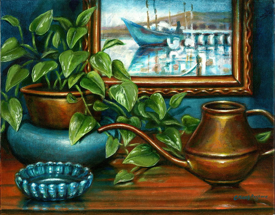 Copper Pot Painting - ONeills painting by Colleen Maas-Pastore Copper Pot Painting - ONeills painting by Colleen Maas-Pastore