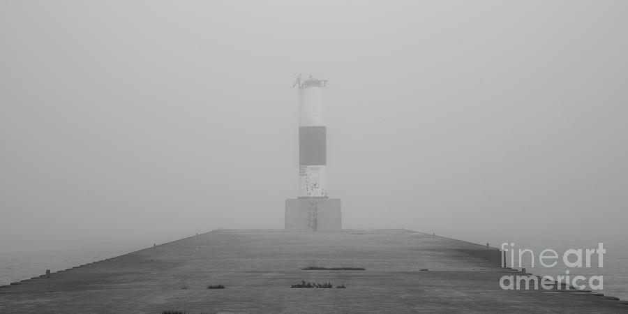Onekama Pier On Foggy Morning Photograph