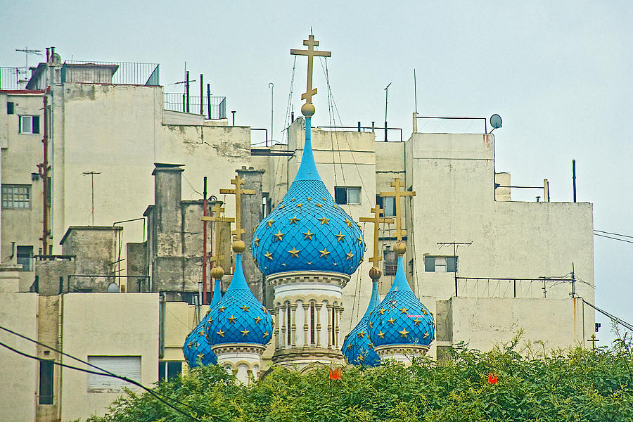 Argentina Photograph - Onion Domes of a Russian Orthodox Church in Buenos Aires-Argentina by Ruth Hager