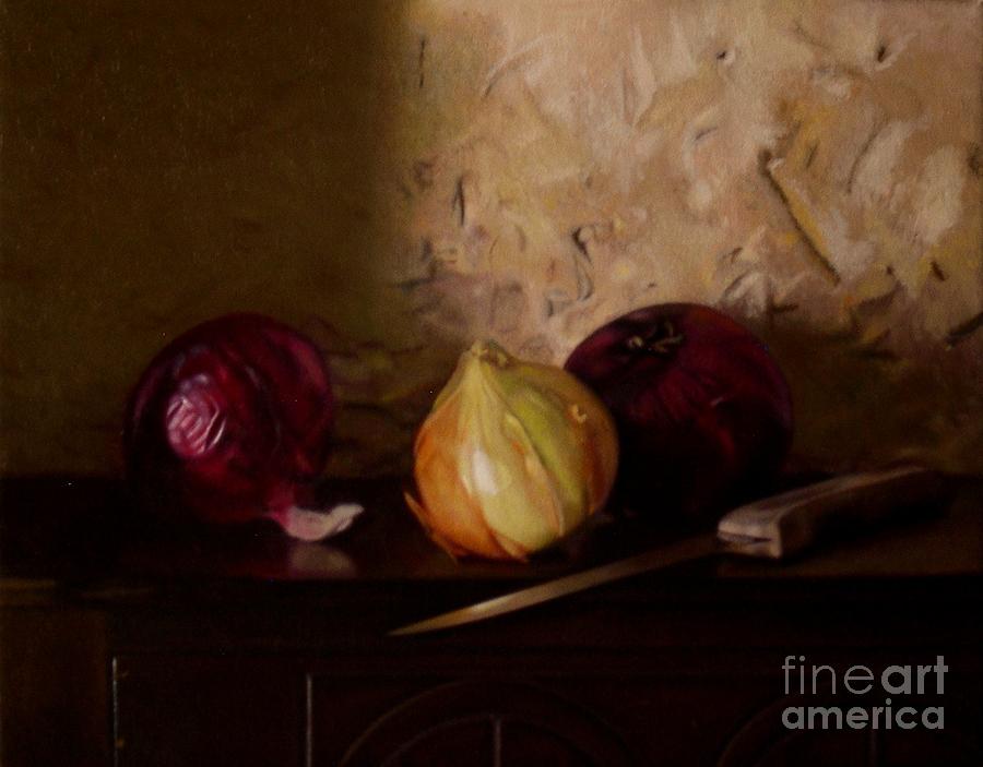 Still Life Painting - Onion Trio by Keith Murray Still Life Painting - Onion Trio by Keith Murray