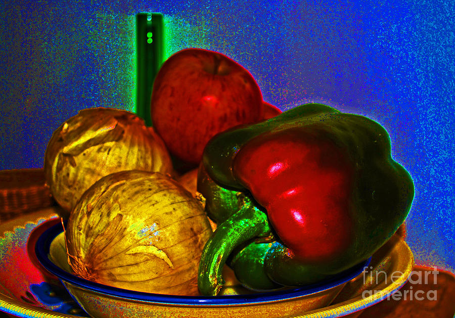 Onions Apples Pepper Digital Art by George D Gordon III