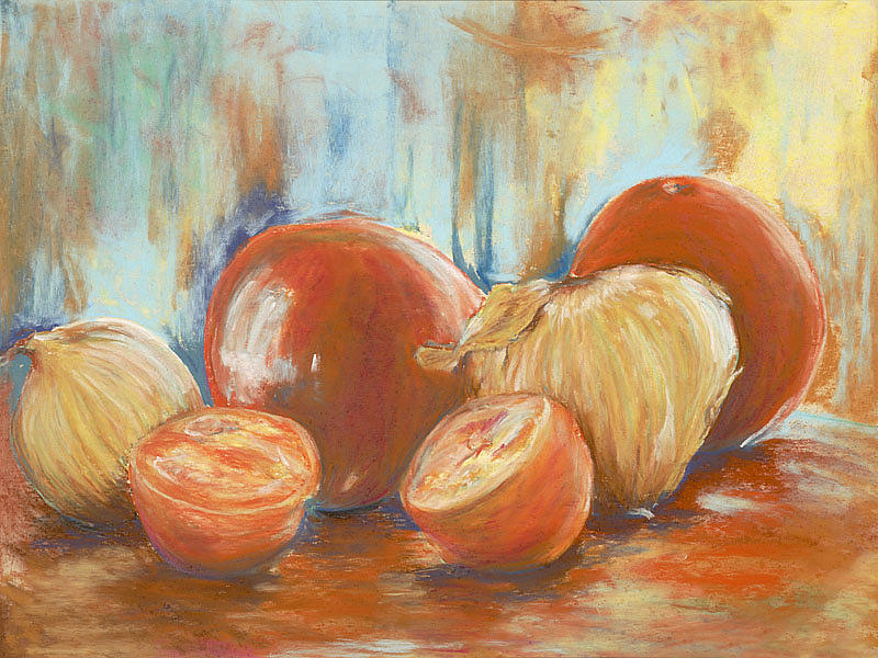 Still Life Painting - Onions and tomatoes by AnnaJo Vahle
