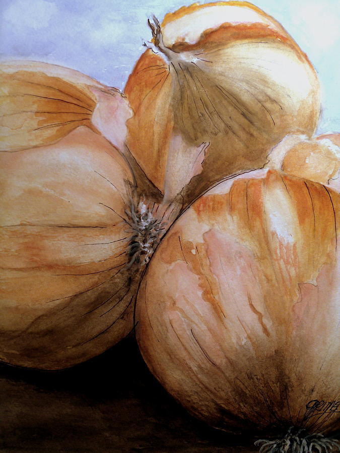 Onions Painting by Carol Grimes