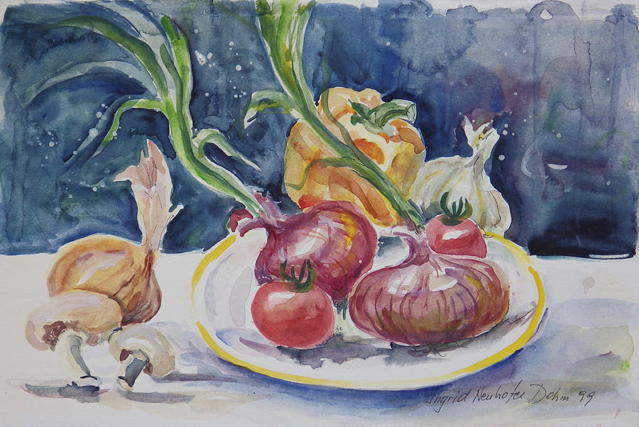Onions Painting by Ingrid Dohm