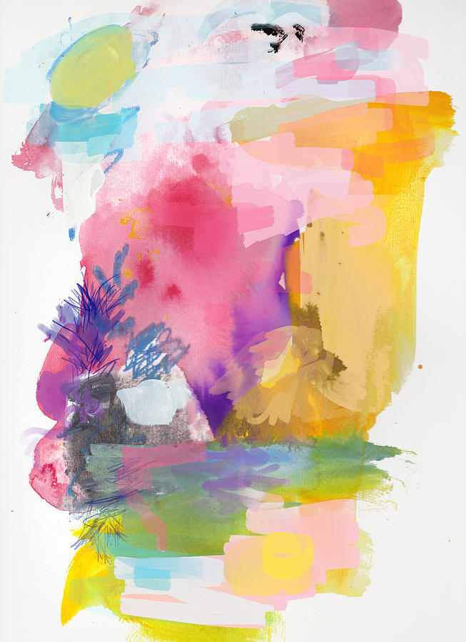 Watercolor Painting - Oniric Landscape Reflections With Sun And Bird by Amara Dacer Watercolor Painting - Oniric Landscape Reflections With Sun And Bird by Amara Dacer