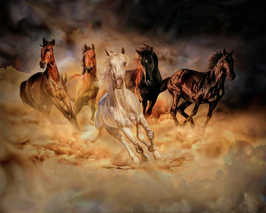 Only dust from under the hooves Digital Art by Lilia S