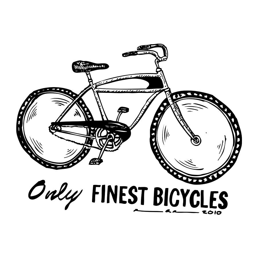 Vintage Drawing - Only Finest Bicycles by Karl Addison