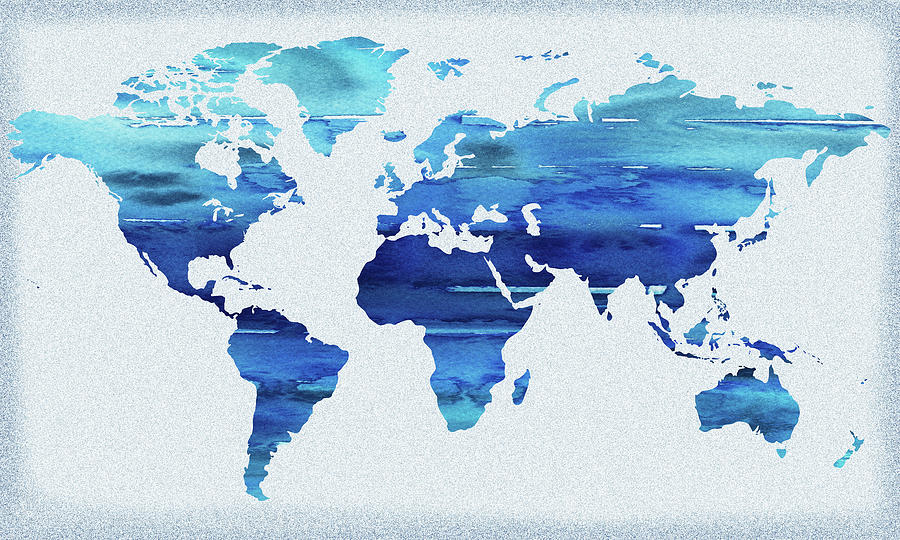 Only One Blue World Save It Painting by Irina Sztukowski