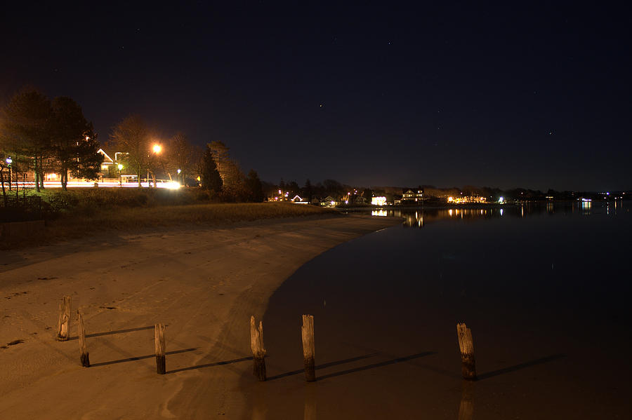 Onset Beach at Night Photograph by Greg DeBeck