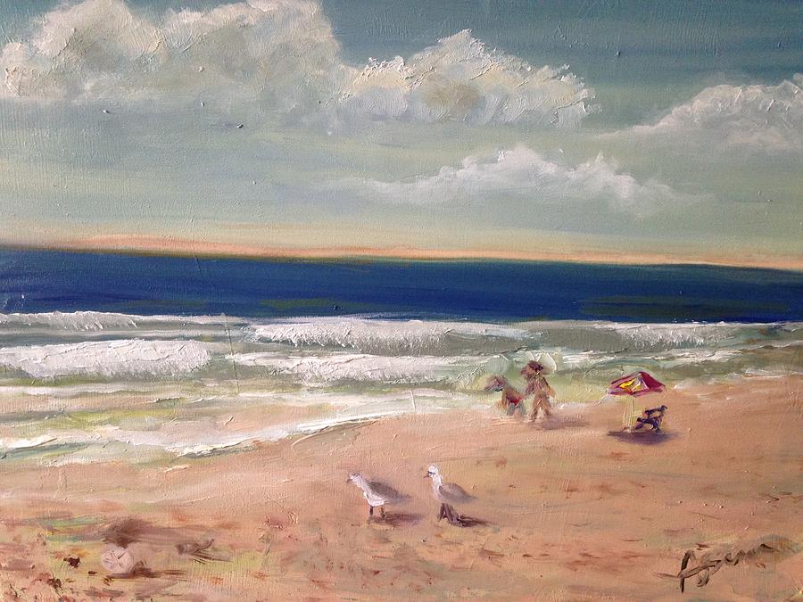 Beach Painting - Onslow Beach by Asuncion Purnell