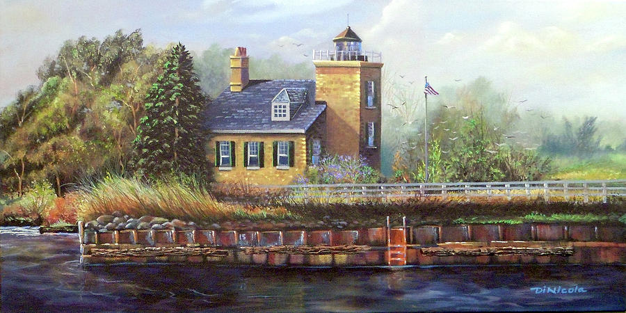 Ontonagon Lighthouse Painting by Anthony DiNicola