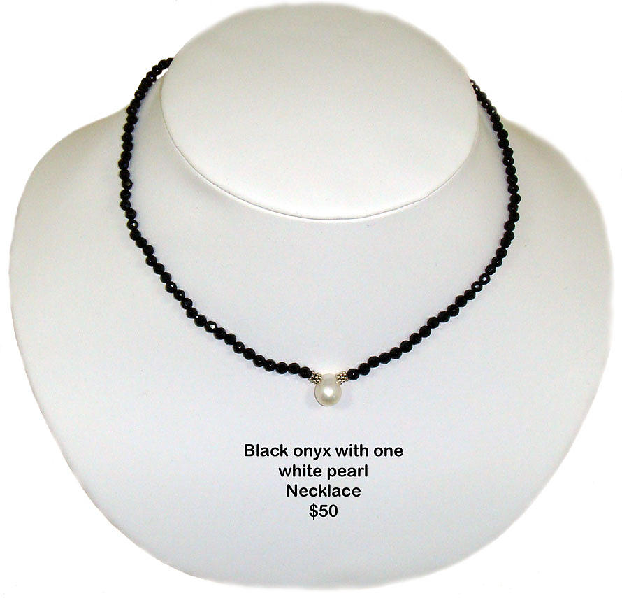 Onyx and pearl  Jewelry by Pini Byma
