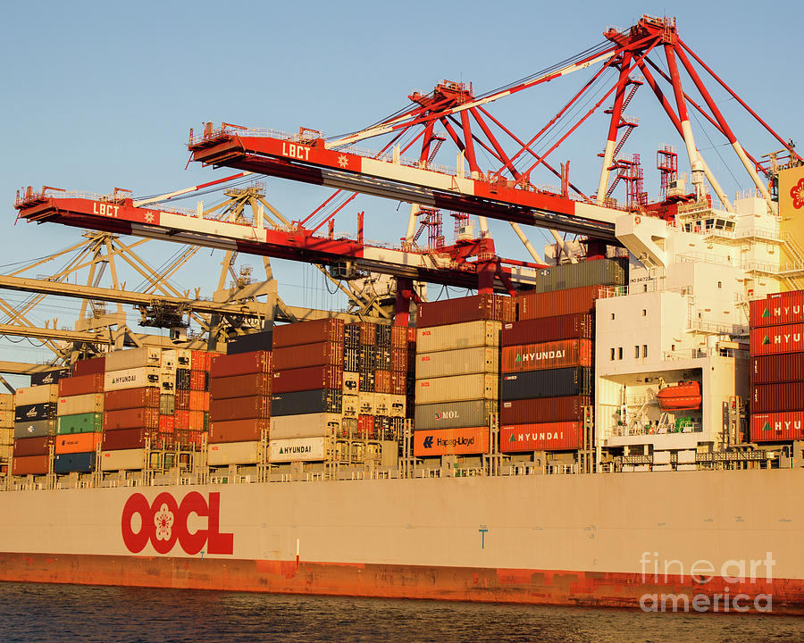 OOCL 1 Golden Hour Photograph by Cheryl Del Toro