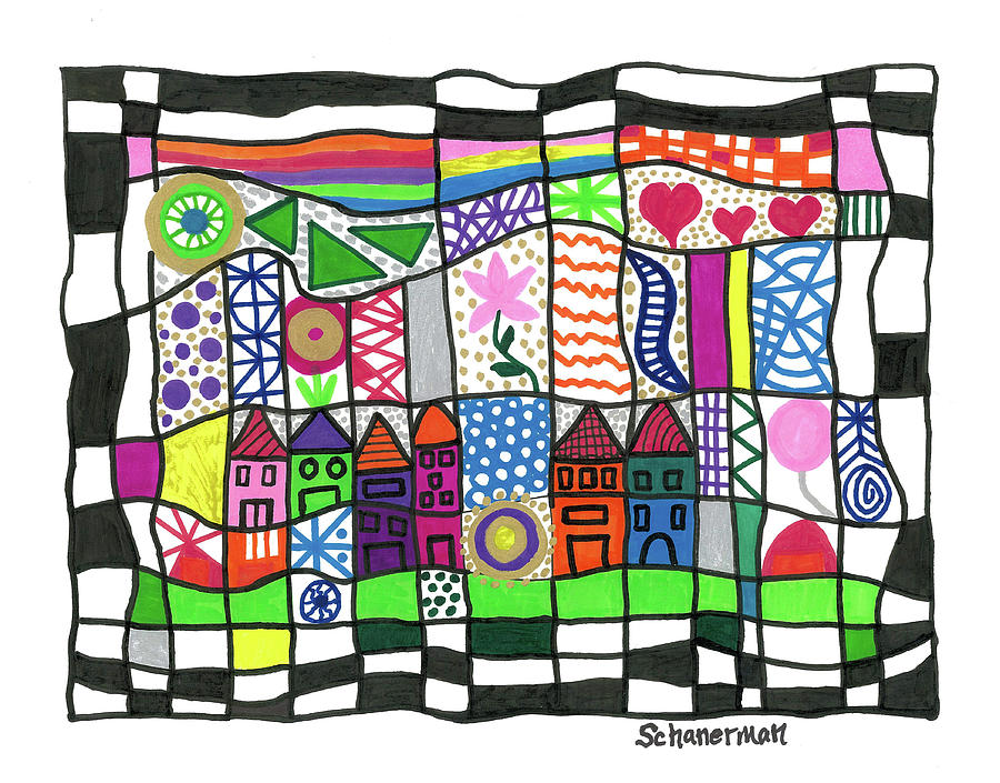 Oodles Of Doodles Drawing by Susan Schanerman